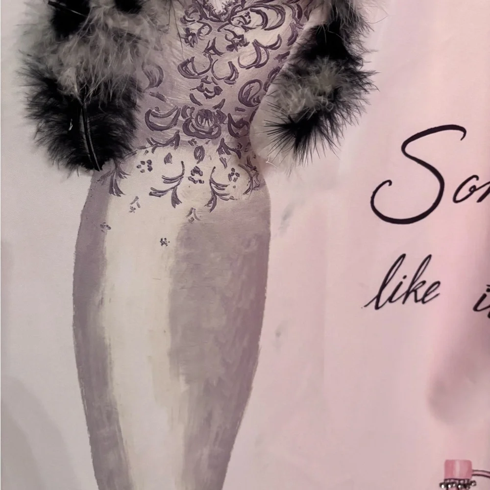 Elegant Fashion Shower Curtain - Pink and Black - Picture 9 of 9